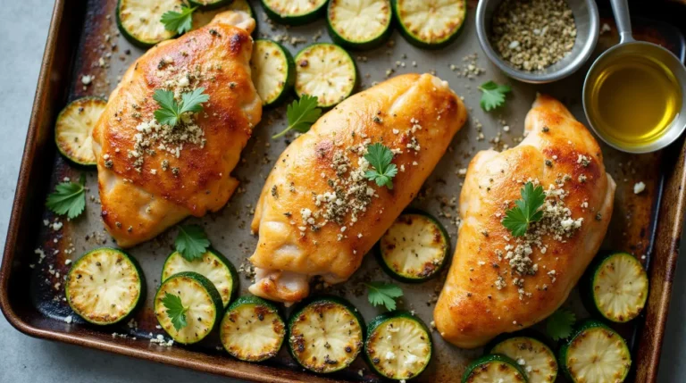baked chicken and zucchini